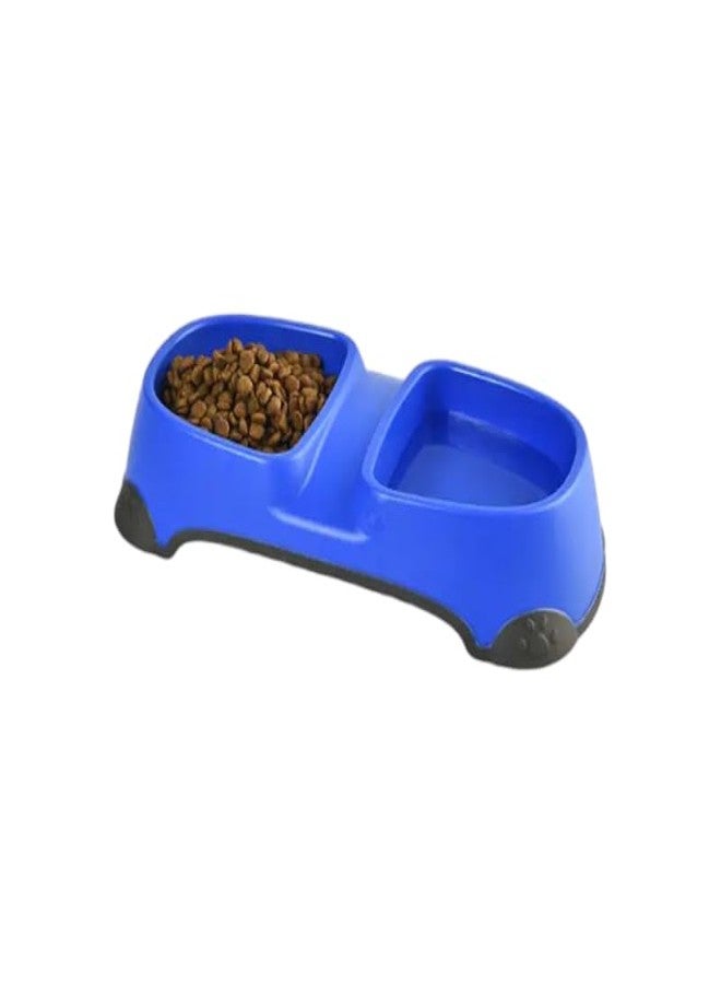 DOGTOWN Double Dinner Plastic Bowl for Pets | Durable, Non-Slip Design | Easy to Clean, Suitable for All Pet Sizes (Large) - Image 1